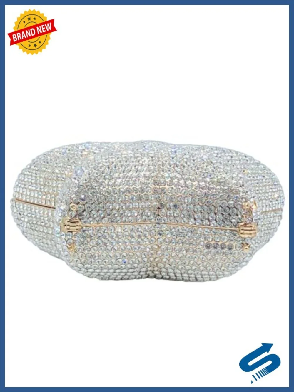 3D Star Shape Crystal Clutch Evening Bag Rhinestone Minaudiere